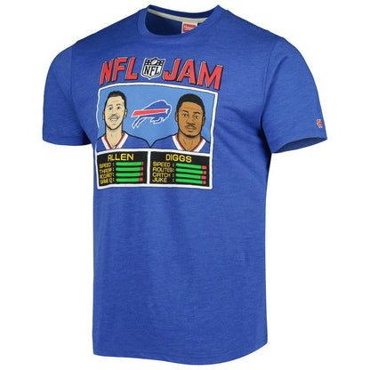 Josh Allen & Stefon Diggs Buffalo Bills Homage Unisex NFL Jam Tri-Blend T-Shirt - Heather Royal outlet