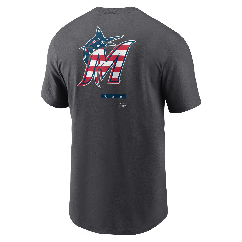 Miami Marlins Americana T-Shirt - Anthracite | Nike