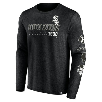 Chicago White Sox High Whip Pitcher Long Sleeve T-Shirt - Black