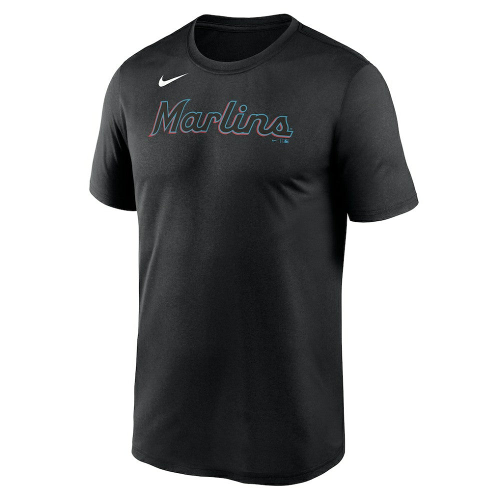 Miami Marlins New Legend Wordmark Dri-FIT T-Shirt - Black | Nike