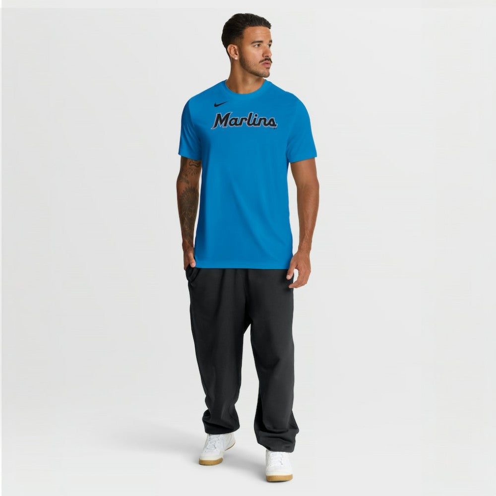 Miami Marlins New Legend Wordmark Dri-FIT T-Shirt - Light Blue | Nike
