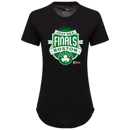 Boston Celtics Sportiqe Women's 2022 NBA Finals Crest Phoebe T-Shirt - Black online