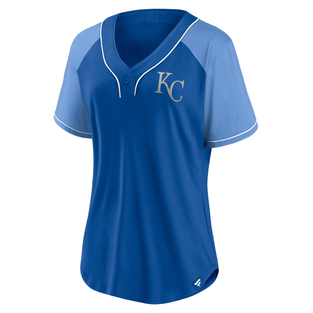 Kansas City Royals Women's Ultimate Style Raglan V-Neck T-Shirt - Royal