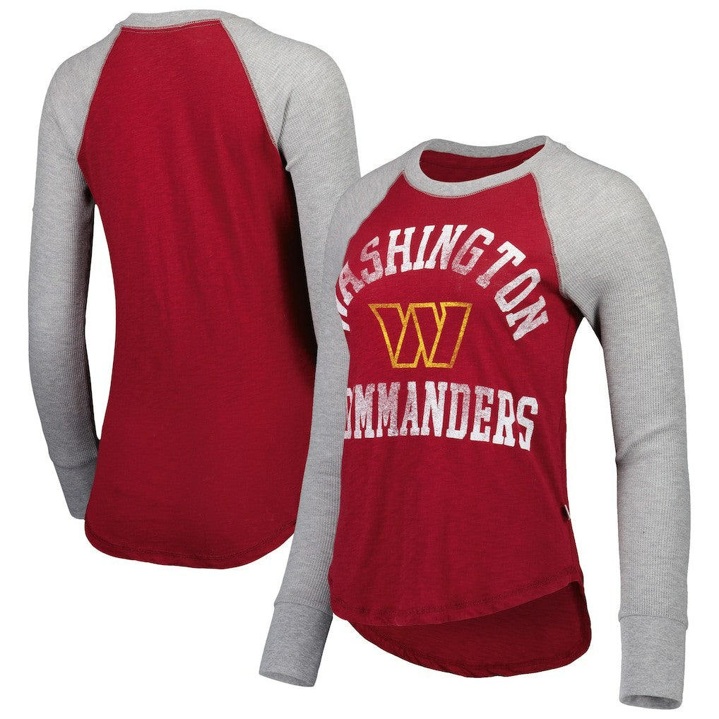 Washington Commanders Touch Women's Waffle Raglan Lightweight Long Sleeve T-Shirt - Burgundy cheap