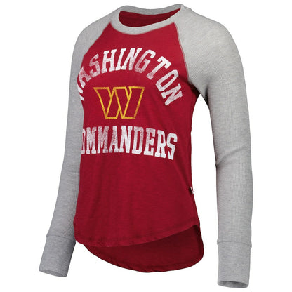 Washington Commanders Touch Women's Waffle Raglan Lightweight Long Sleeve T-Shirt - Burgundy cheap