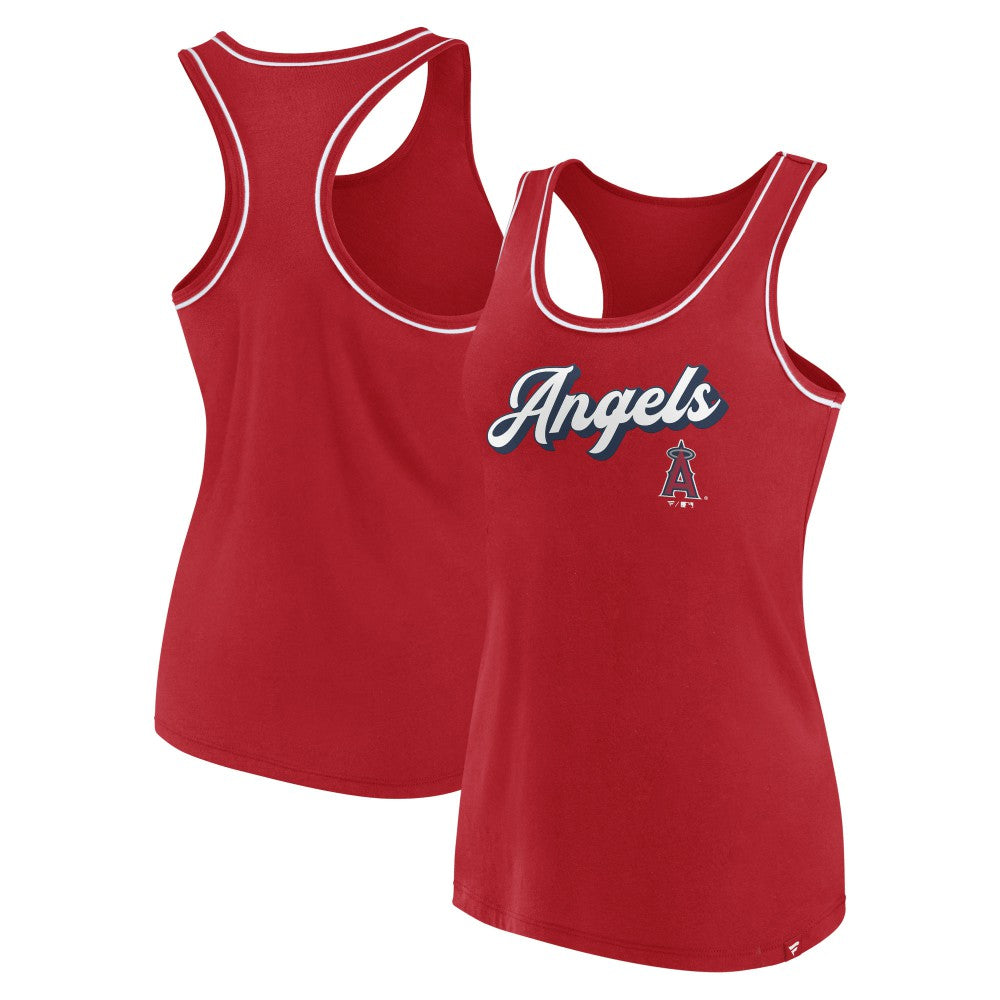 Los Angeles Angels Women's Wordmark Logo Racerback Tank Top - Red