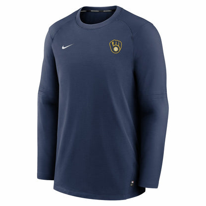 Milwaukee Brewers Authentic Collection Logo Performance Long Sleeve T-Shirt - Navy | Nike