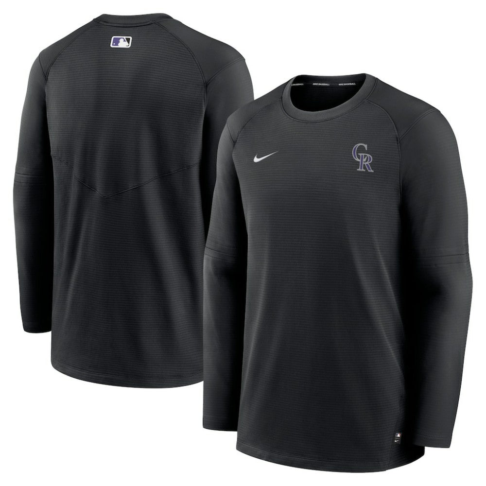 Colorado Rockies Authentic Collection Logo Performance Long Sleeve T-Shirt - Black | Nike
