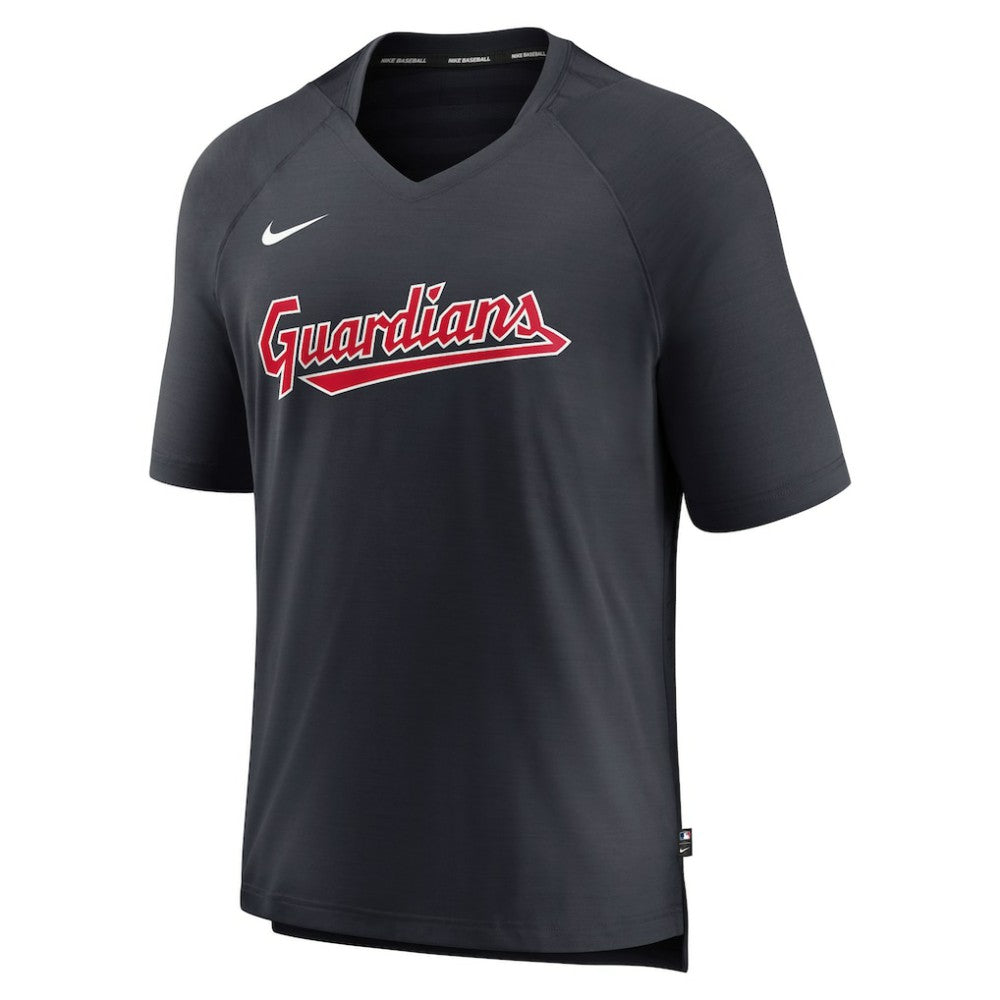 Cleveland Guardians Authentic Collection Pregame Raglan Performance V-Neck T-Shirt - Navy | Nike