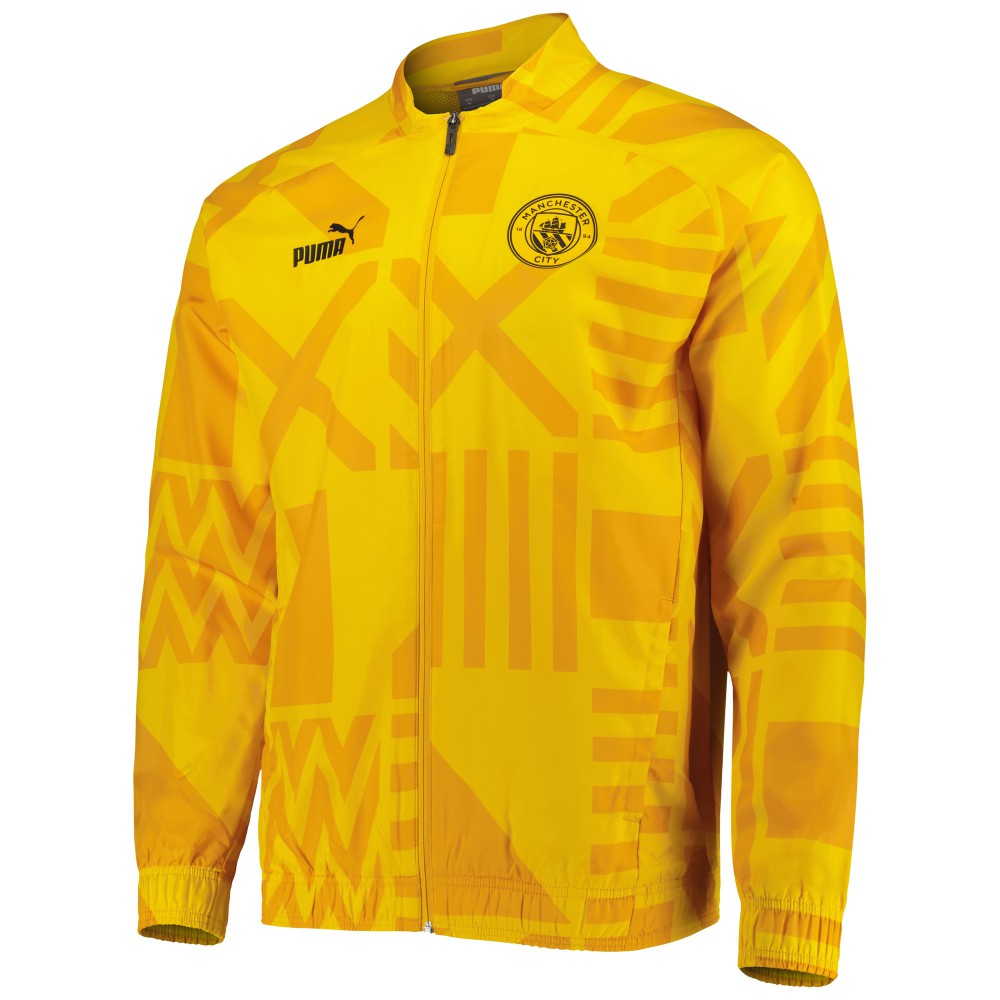 Manchester City Pre-Match Raglan Full-Zip Training Jacket - Yellow | Puma outlet