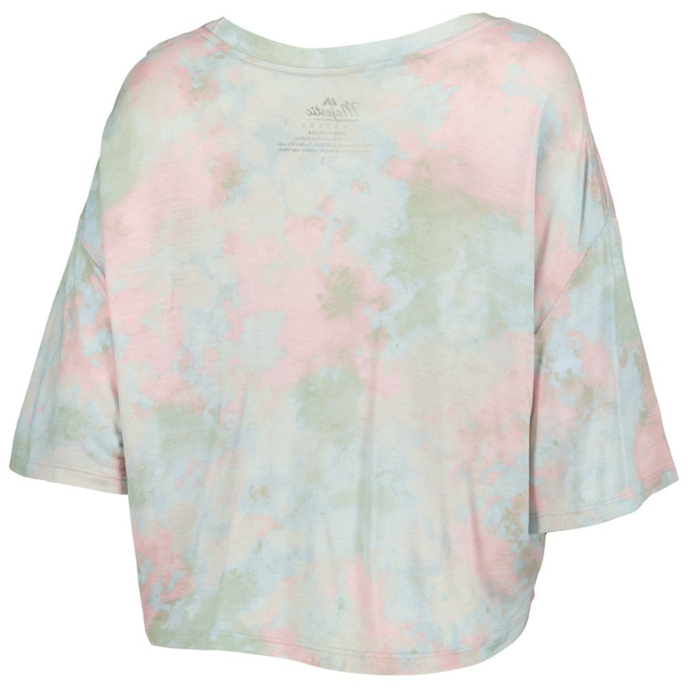 Chicago White Sox Majestic Threads Women's Cooperstown Collection Tie-Dye Boxy Cropped Tri-Blend T-Shirt