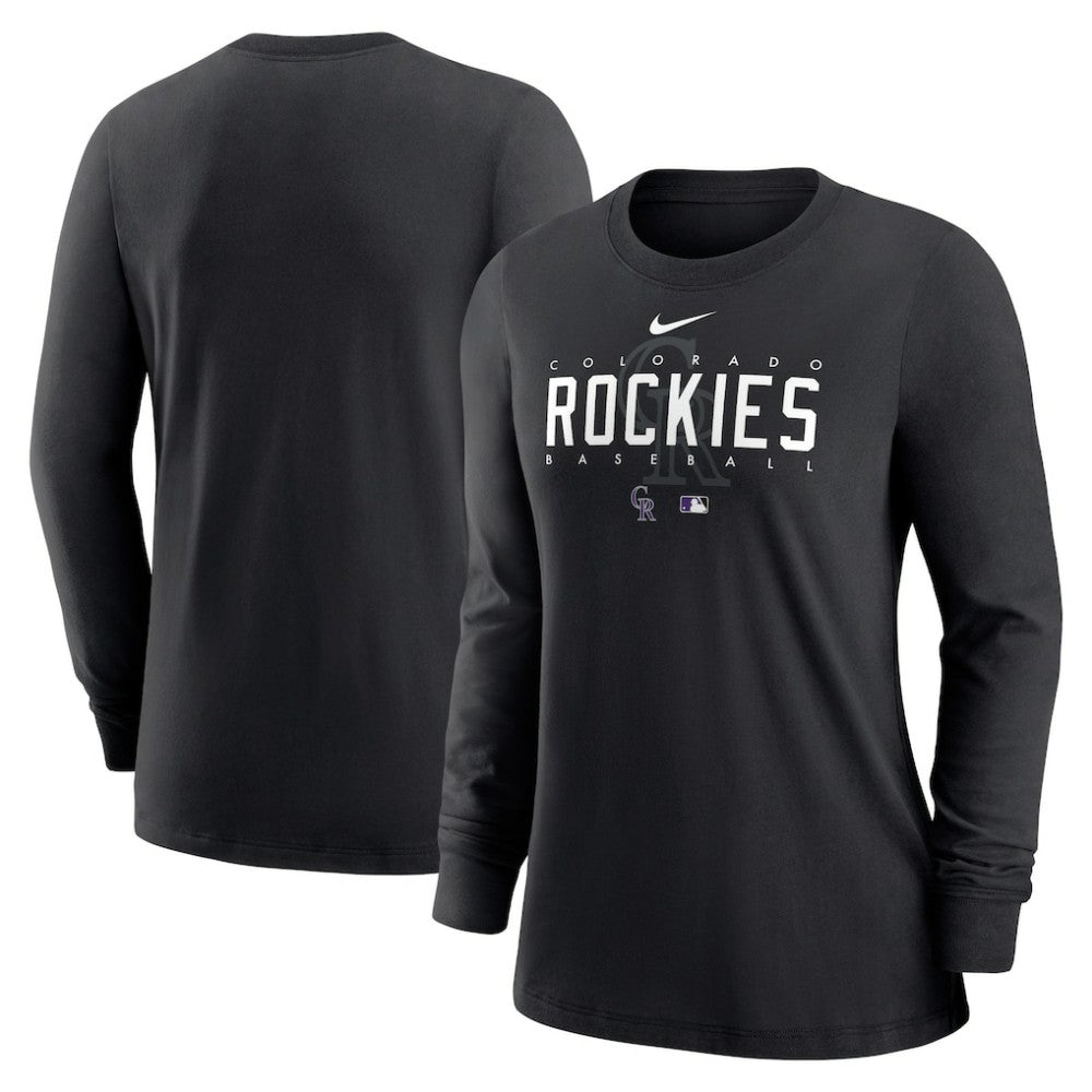 Colorado Rockies Women's Authentic Collection Legend Performance Long Sleeve T-Shirt - Black | Nike
