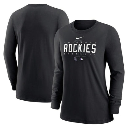 Colorado Rockies Women's Authentic Collection Legend Performance Long Sleeve T-Shirt - Black | Nike