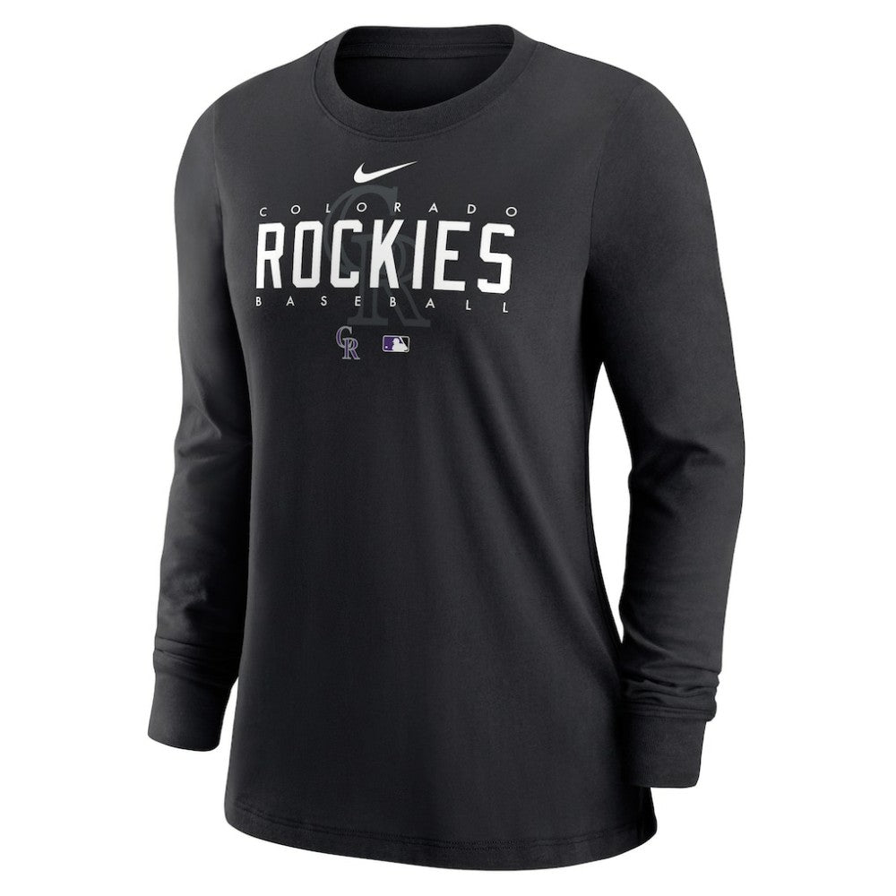 Colorado Rockies Women's Authentic Collection Legend Performance Long Sleeve T-Shirt - Black | Nike