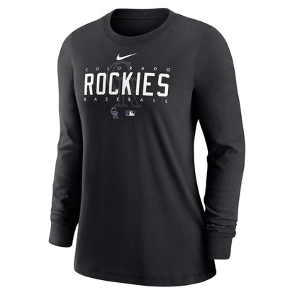 Colorado Rockies Women's Authentic Collection Legend Performance Long Sleeve T-Shirt - Black | Nike
