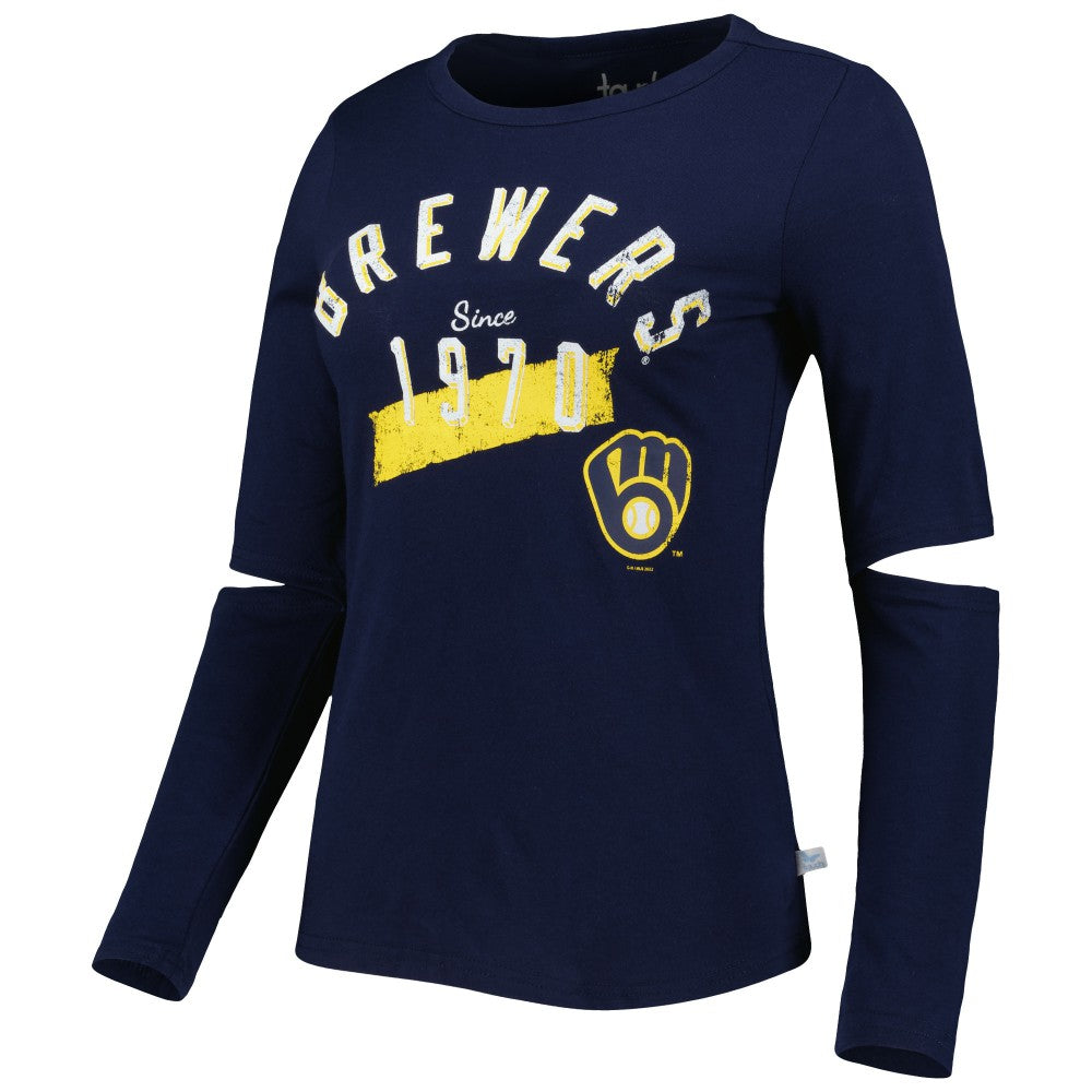 Milwaukee Brewers Touch Women's Formation Long Sleeve T-Shirt - Navy