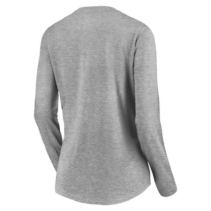 Cleveland Cavaliers Women's Primary Logo Team Long Sleeve V-Neck T-Shirt sale - Heathered Gray outlet