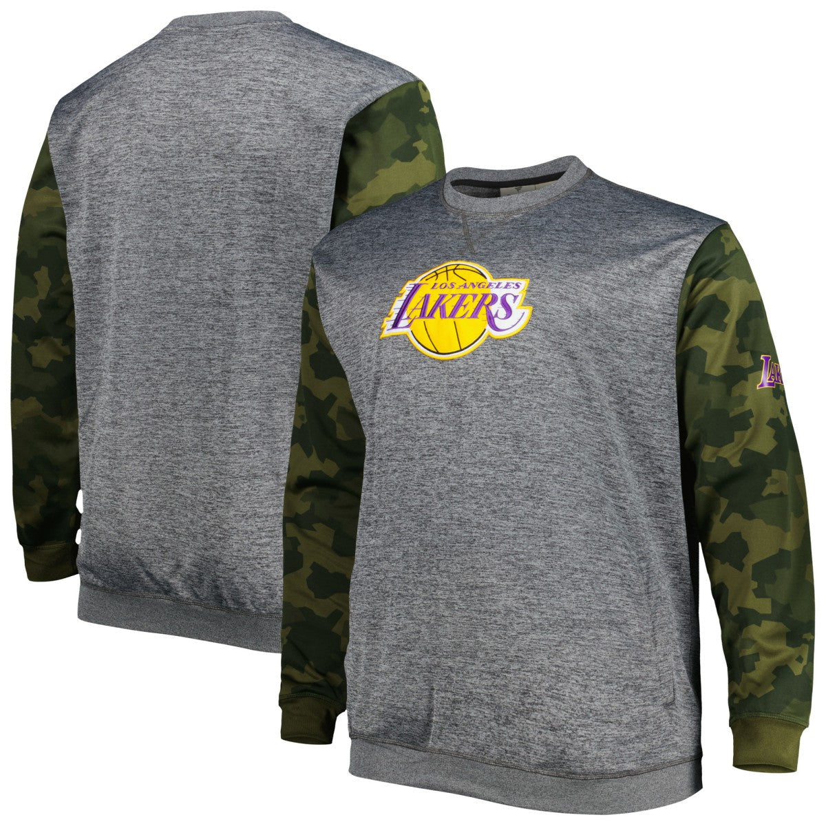 Los Angeles Lakers Big & Tall Camo Stitched Sweatshirt - Heather Charcoal | Fanatics on sale
