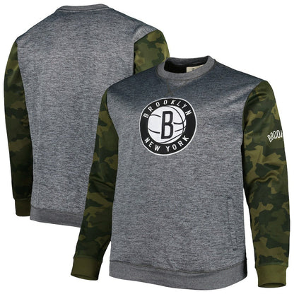 Brooklyn Nets Big & Tall Camo Stitched Sweatshirt - Heather Charcoal | Fanatics discount