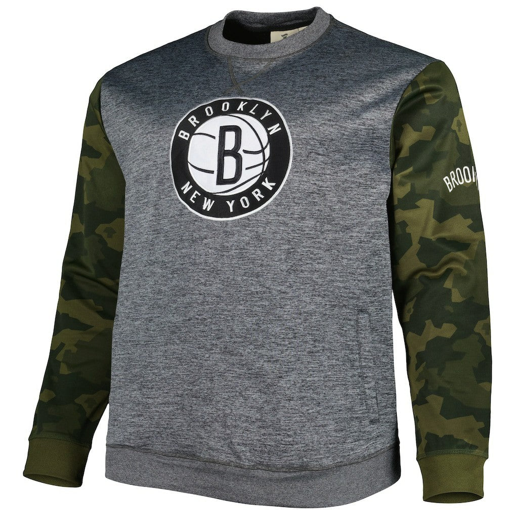 Brooklyn Nets Big & Tall Camo Stitched Sweatshirt - Heather Charcoal | Fanatics discount