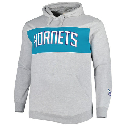 Charlotte Hornets Big & Tall Wordmark Pullover Hoodie - Heather Gray | Fanatics cheap
