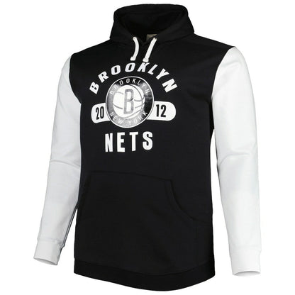 Brooklyn Nets Big & Tall Bold Attack Pullover Hoodie - Black/White | Fanatics outlet