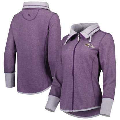 Baltimore Ravens Women's Sport Sun Fade Full-Zip Sweatshirt - Heathered Purple outlet