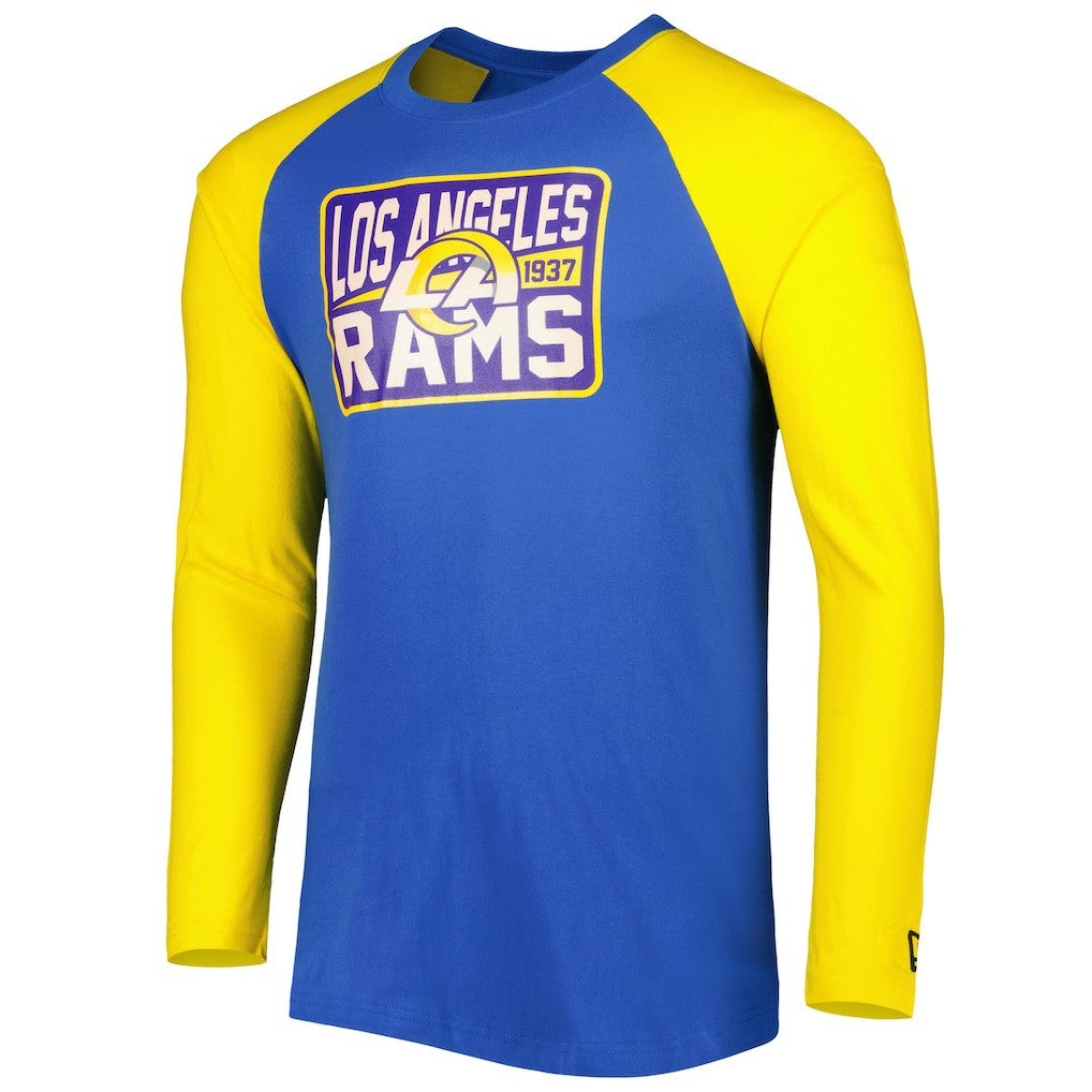Los Angeles Rams New Era Current Raglan Long Sleeve T-Shirt - Royal discount