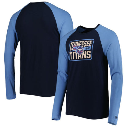Tennessee Titans New Era Current Raglan Long Sleeve T-Shirt - Navy for sale