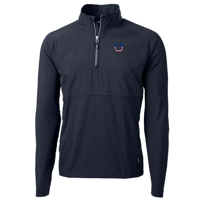 Indianapolis Colts Cutter & Buck Adapt Eco Knit Hybrid Recycled Quarter-Zip Pullover Top - Navy for sale