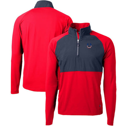 Indianapolis Colts Cutter & Buck Adapt Eco Knit Hybrid Recycled Quarter-Zip Pullover Top - Red cheap