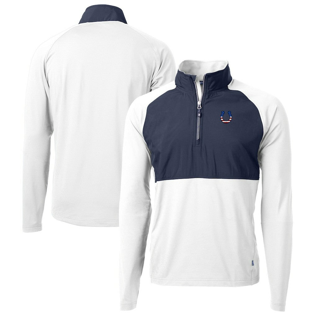 Indianapolis Colts Cutter & Buck Adapt Eco Knit Hybrid Recycled Quarter-Zip Pullover Top - White sale