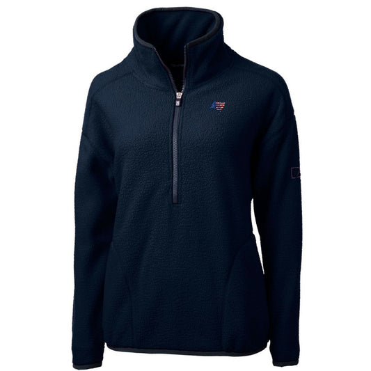 Tampa Bay Buccaneers Cutter & Buck Women's Americana Cascade Eco Sherpa Fleece Half-Zip Pullover Jacket - Navy outlet