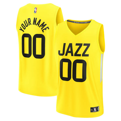 Utah Jazz Fast Break Replica Custom Jersey - Icon Edition - Yellow | Fanatics outlet