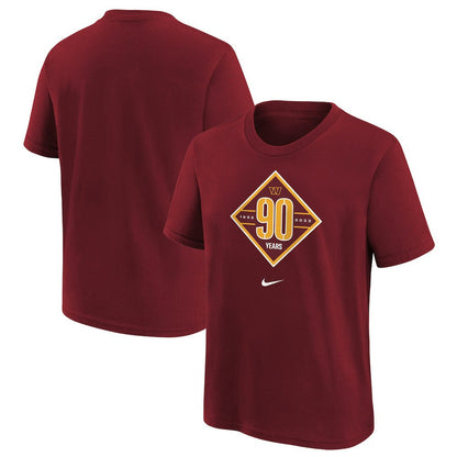 Washington Commanders Youth 90th Anniversary Logo T-Shirt - Burgundy | Nike for sale