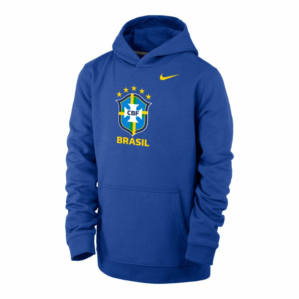 Brazil National Team Youth Club Fleece Pullover Hoodie - Royal | Nike online