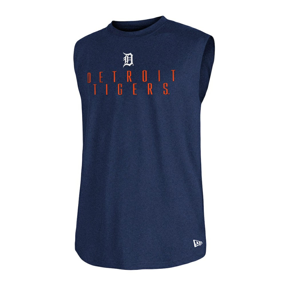 Detroit Tigers Team Muscle Tank Top - Heather Navy | New Era