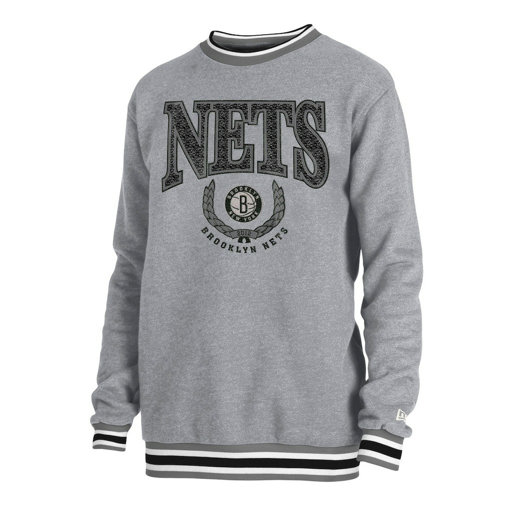 Brooklyn Nets Unisex Vintage Throwback Crew Sweatshirt - Heather Gray | New Era outlet