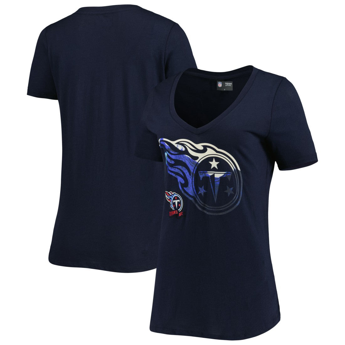 Tennessee Titans New Era Women's Ink Dye Sideline V-Neck T-Shirt - Navy outlet