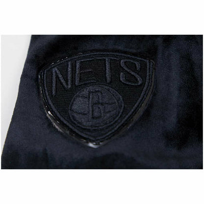 Brooklyn Nets Pro Standard Women's Triple Black Velour Full-Zip Hoodie outlet