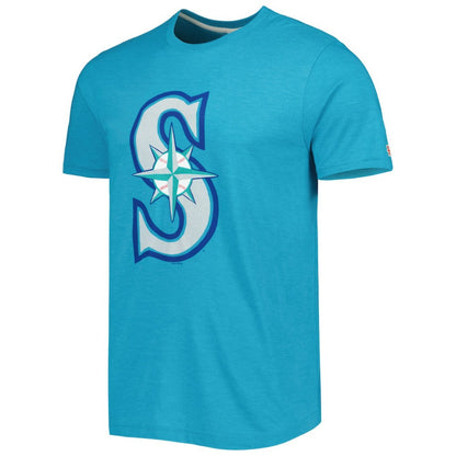 Seattle Mariners Homage Hand Drawn Logo Tri-Blend T-Shirt - Teal