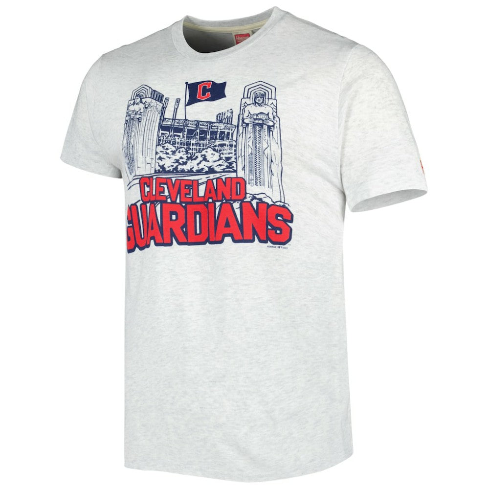 Cleveland Guardians Homage Team Hyper Local Tri-Blend T-Shirt - Ash