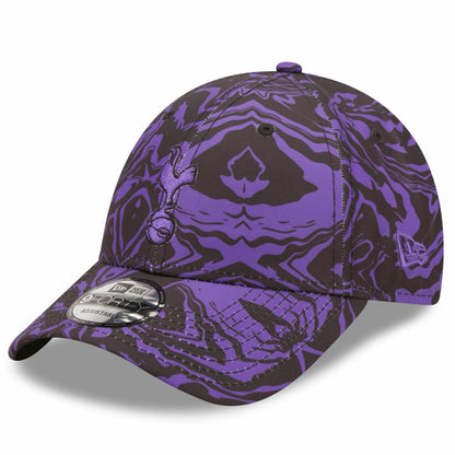 Tottenham Hotspur New Era Allover Print 9FORTY Adjustable Hat - Black/Purple | New Era cheap