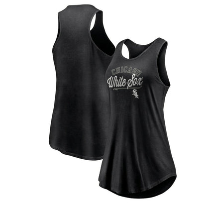 Chicago White Sox Women's Simplicity Swing Racerback Scoop Neck Tank Top - Black