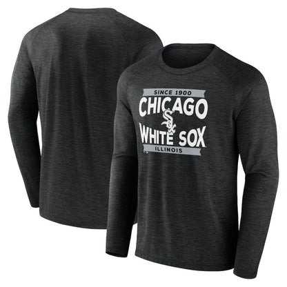 Chicago White Sox Heroic Play Raglan Long Sleeve T-Shirt - Black