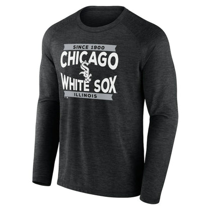 Chicago White Sox Heroic Play Raglan Long Sleeve T-Shirt - Black