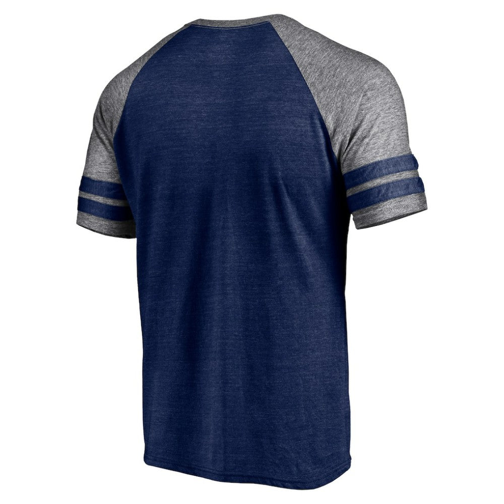Chicago White Sox Utility Two-Stripe Raglan Tri-Blend T-Shirt - Heather Navy