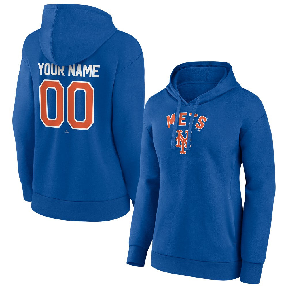 New York Mets Women's Personalized Team Winning Streak Pullover Hoodie - Royal