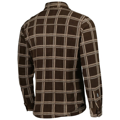 Cleveland Browns Antigua Industry Flannel Button-Up Shirt Jacket - Brown on sale