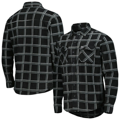 Las Vegas Raiders Antigua Industry Flannel Button-Up Shirt Jacket - Black for sale